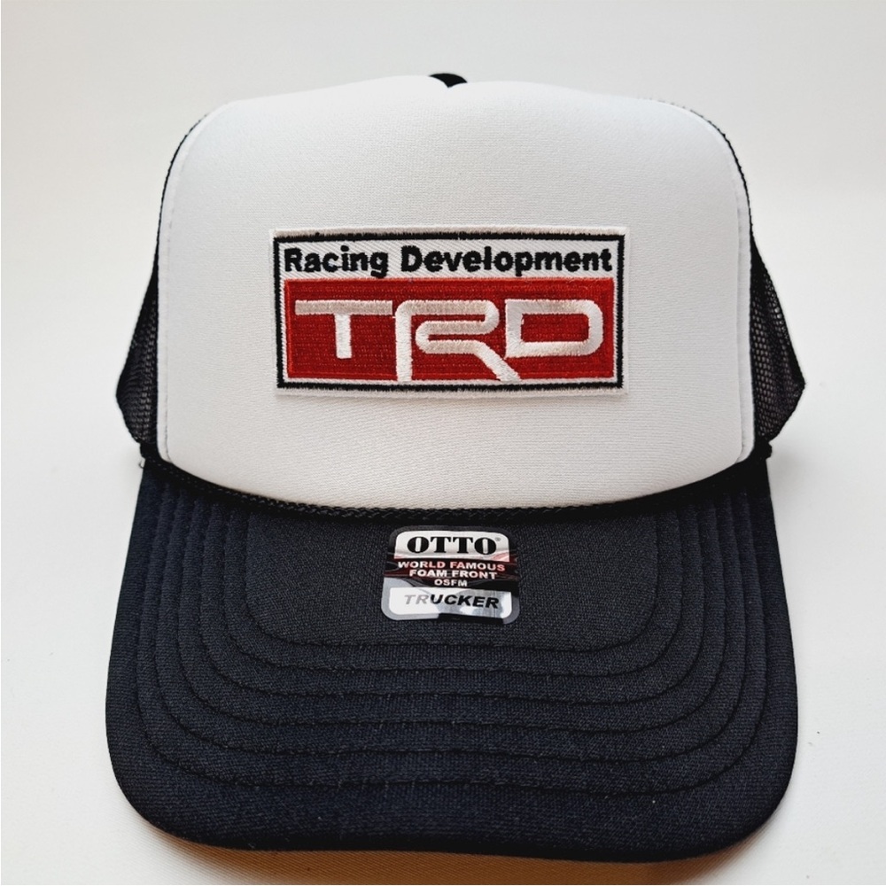 TRD Toyota Foam Mesh Trucker Snapback Hat Cap Black Embroidered Patch